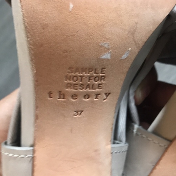 Theory Light Taupe Sling Back Crisscross Heeled Sandals size 37 - Picture 10 of 10